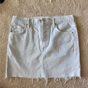 NEVER WORN: MOTHER “The Vagabond” mini fray in baby blue